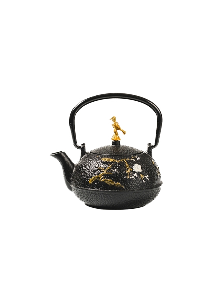 Żeliwny czajnik dzbanek zaparzacz 0,3 l złoty ptas Cast iron japanese teapot 0,3L 22170629 gold bird