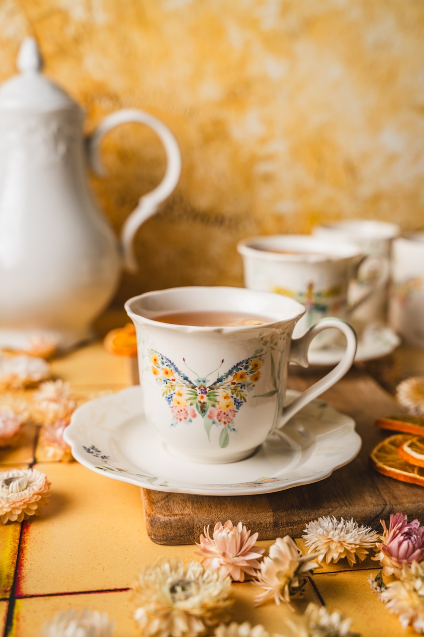 PAPILLON zestaw 2 filiżanek 220 ml ze spodkiem Ceramic PAPILLON set of 2 cups 220 ml with saucers - obrazek 5