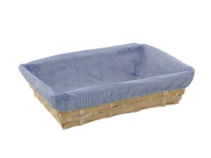 Bambusowy Koszyk dekoracyjny PROSTOKĄT 29x21xh7 Basket bamboo 29x21xh7 with blue cover RECT