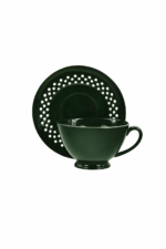 Bisette CIEMNO ZIELONA A ceramiczna filiżanka 260  Bisette DARK GREEN A ceramic CUP 260 ml wth saucer