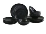 Ceramiczna linia OMBRES serwis 18 el CZARNY OMBRES BLACK line dinner set 18 pcs