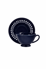 Bisette NAVY B ceramiczna filiżanka 260 ml ze spo Bisette NAVY BLUE B ceramic CUP 260 ml with saucer