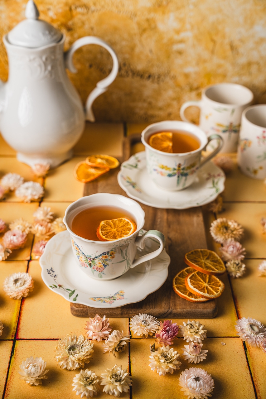 PAPILLON zestaw 2 filiżanek 220 ml ze spodkiem Ceramic PAPILLON set of 2 cups 220 ml with saucers