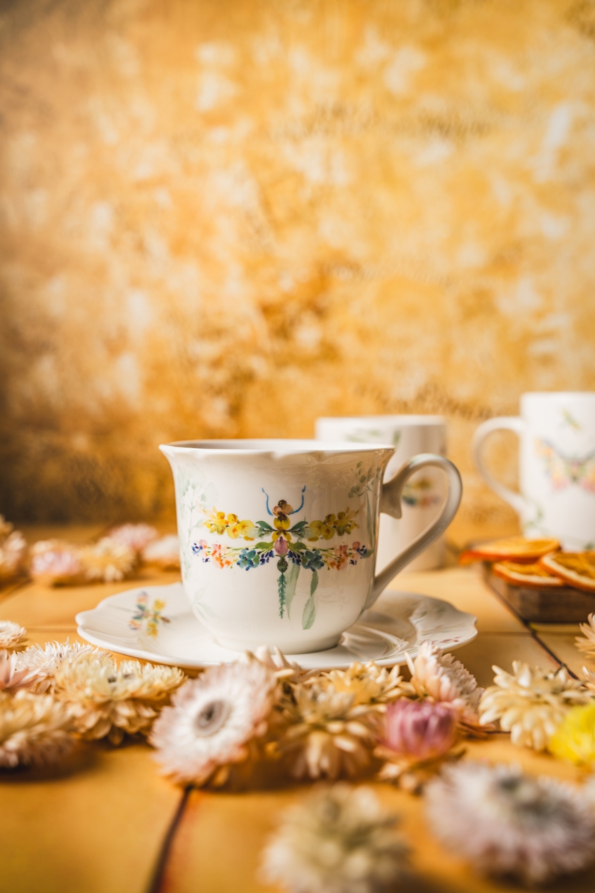 PAPILLON zestaw 2 filiżanek 220 ml ze spodkiem Ceramic PAPILLON set of 2 cups 220 ml with saucers - obrazek 2