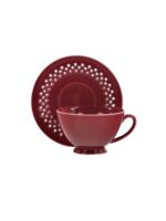 Bisette RÓŻOWA A ceramiczna filiżanka 260 ml ze sp Bisette PINK A ceramic CUP 260 ml with saucer