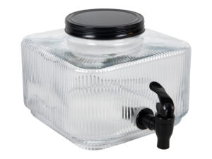 PARTY PASKI CZARNY szklany słoik 3L do lodówki Glass fridge STRIPES BLACK jar tap 3l 23468646