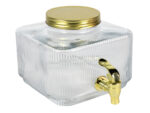 PARTY PASKI ZŁOTY szklany słoik 3L do lodówki Glass fridge STRIPES GOLD jar tap 3l 23468653