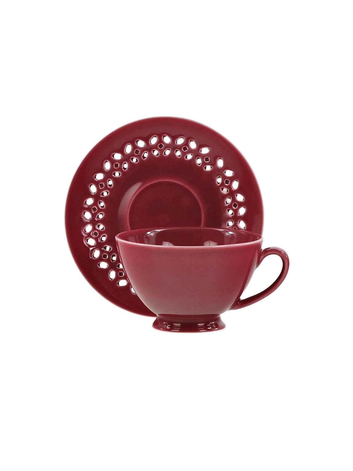 Bisette RÓŻOWA B ceramiczna filiżanka 260 ml ze sp Bisette PINK B ceramic CUP 260 ml with saucer