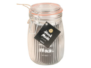 Szklany słoiczek z zamknięciem silikonowym 1000 ml Glass jar with silicone 1000 ml STRIPES 23468174