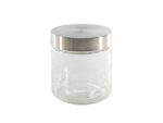 Szklany słoiczek z zakrętką w kolorze srebrnym 12  Glass jar with silver cover o10 x 12 cm 23468730