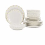 DAISY LINE serwis obiadowy 18 el stokrotka DAISY LINE dinner set 18 pcs 600474 embossed