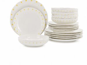 DAISY LINE serwis obiadowy 18 el stokrotka DAISY LINE dinner set 18 pcs 600474 embossed
