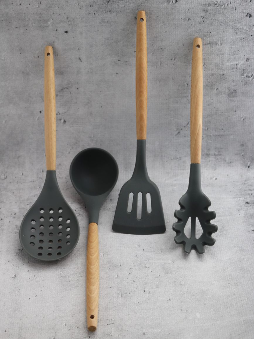 NATURAL drewno nylon łyżka do zup chochla NATURAL wooden ladle spoon 22274290 - obrazek 4
