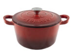 Żeliwny garnek 28 cm czerwony emaliowany CAST IRON caserolle 28 cm RED enamel 23460507
