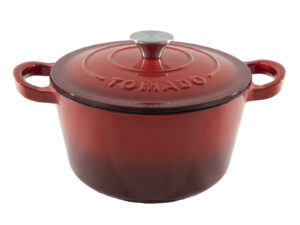 Żeliwny garnek 28 cm czerwony emaliowany CAST IRON caserolle 28 cm RED enamel 23460507