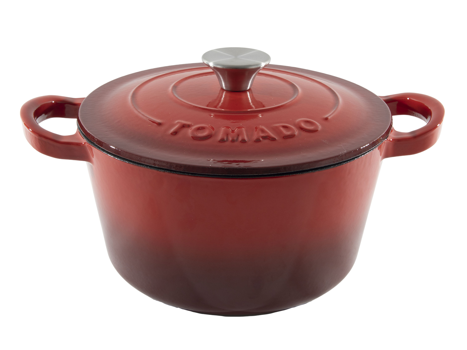Żeliwny garnek 28 cm czerwony emaliowany CAST IRON caserolle 28 cm RED enamel 23460507