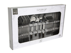 Sztućce zestaw 32 el srebrny połysk stal 18/0 Cutlery set 32 pcs STEEL 18/0 mirror 22081608