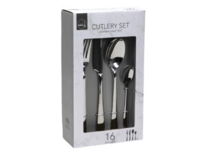 Sztućce zestaw 16 el srebrny połysk stal 18/0 Cutlery set 16 pcs STEEL 18/0 mirror 22081516