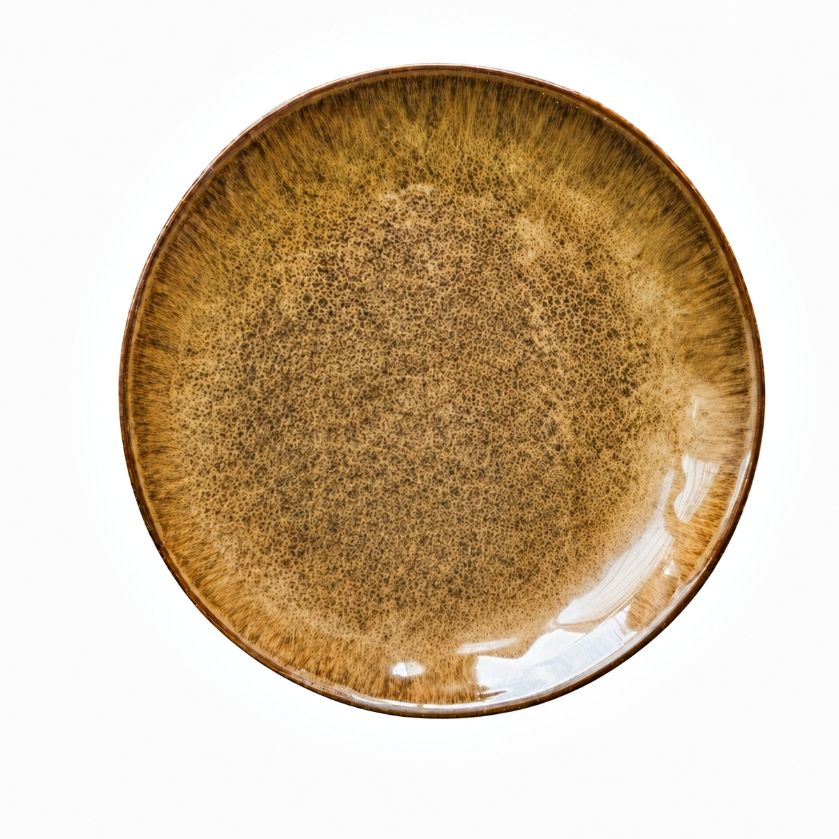 OMBRES INSTA talerz 21 cm BRĄZ ZIELEŃ OMBRES INSTA line plate 21 cm GREEN BROWN 601556