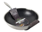 Patelnia PLASTRY MIODU WOK 28 cm ze stalową rączką FORGED ALU frypan round 28cm WOK HAXAGON 25020508