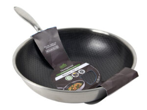 Patelnia PLASTRY MIODU WOK 28 cm ze stalową rączką FORGED ALU frypan round 28cm WOK HAXAGON 25020508