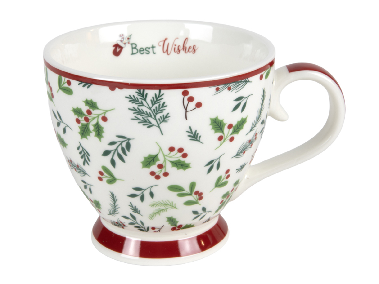 Deco Xmas FILIŻANKA NA STOPCE 445 ml zielono czerw Deco Xmas CUP ON FOOT 445 ml red green 23020134