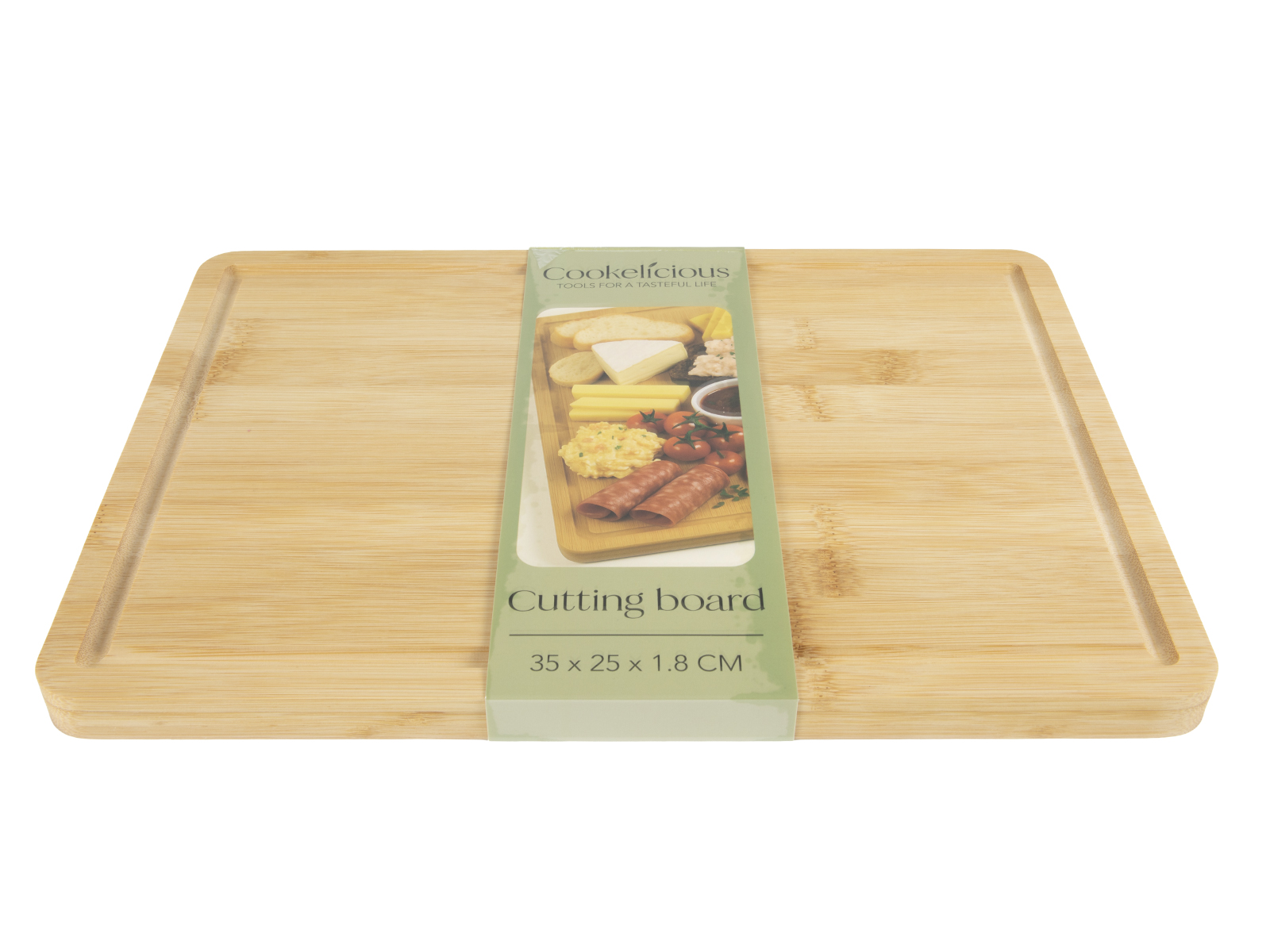 Bambusowa deska 35x25x1,8 cm z rowkiem Bamboo cutting board 35x25x1,8 cm 24500902