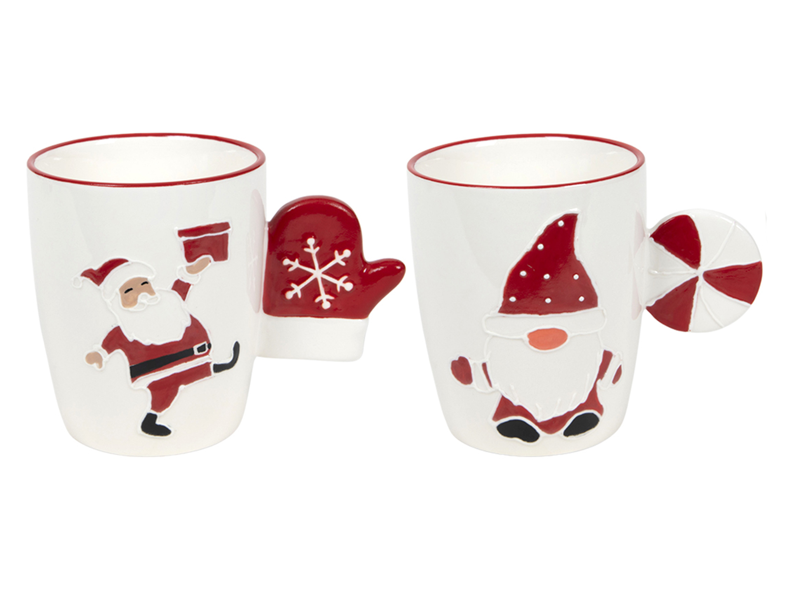 Deco Xmas FUN kubek biało czerwony MIX wzorów Deco Xmas FUN Mug white red MIX design 23020016