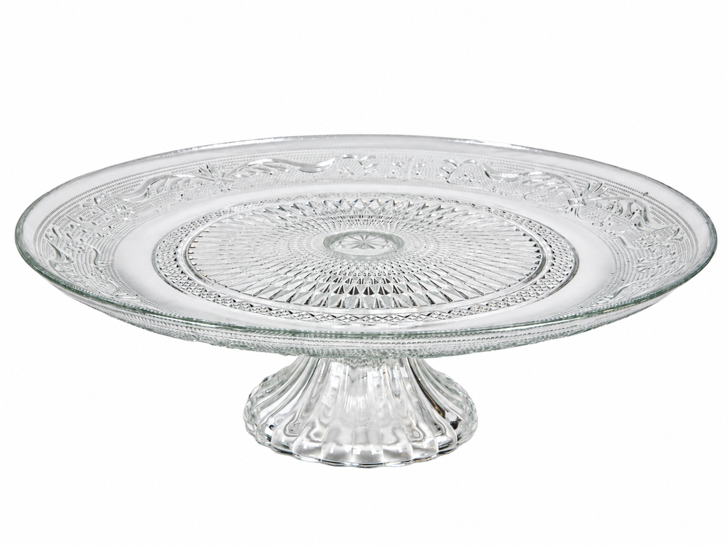 Patera szklana na wysokiej nóżce 28,9 cm Glass cake plate stand 28,9 cm on feet 24532716