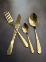 Sztućce zestaw 16 el powłoka kolor złoty Cutlery set 16 pcs titanium gold coating 22081523