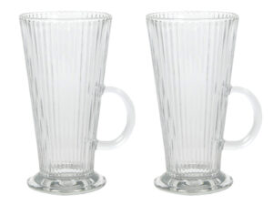 Szklanka SKOŚNA kubek latte ZESTAW 2 sztuk 280 ml Glass cup V- SHAPE SET of 2 RIFFLES 27022248