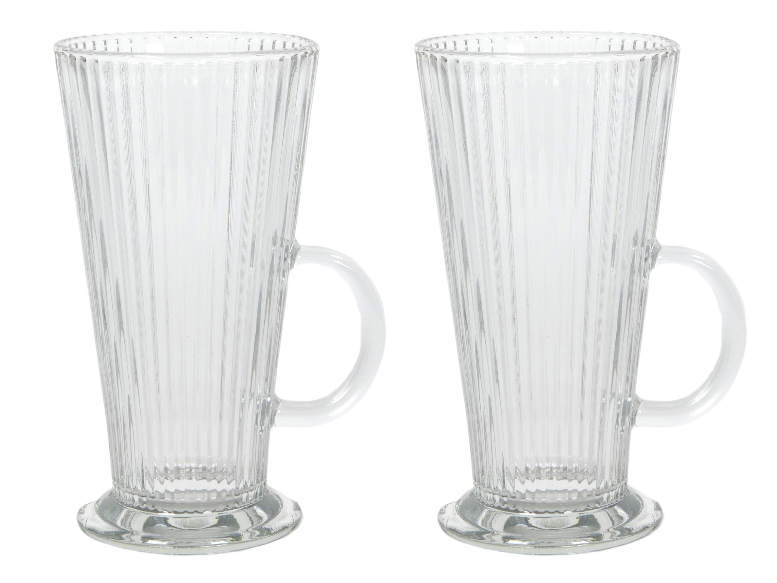 Szklanka SKOŚNA kubek latte ZESTAW 2 sztuk 280 ml Glass cup V- SHAPE SET of 2 RIFFLES 27022248
